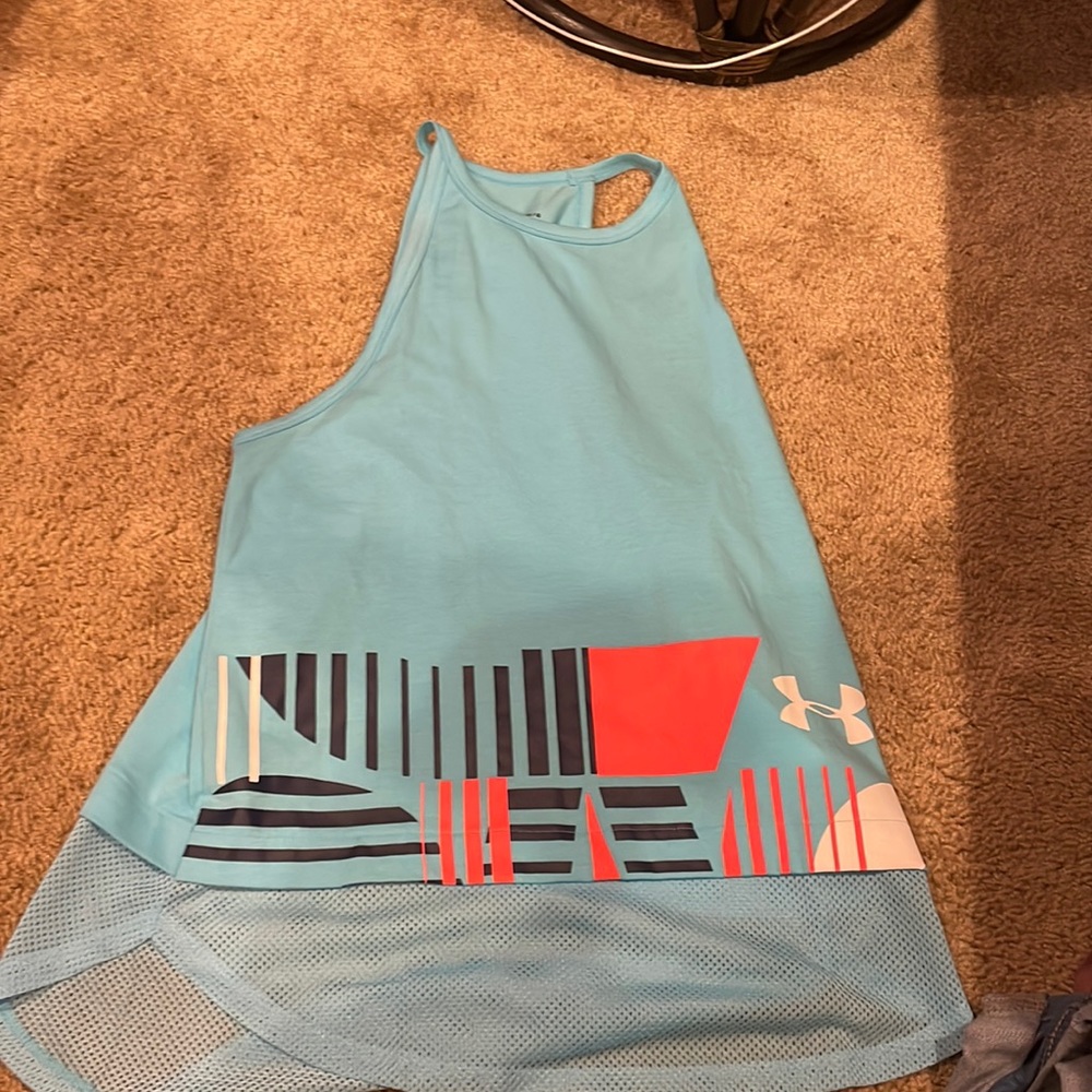 Blue under armor tank top